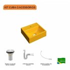 Kit Cuba Q32 Com Válvula 1 Pol. E Sifão Pvc E Flexivel Amarelo