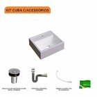 Kit Cuba Q32 Com Válvula Click, Sifão Cromado E Flexível Comp