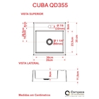 Kit Cuba Q355 C/torneira 1198 Metal + Válvula 1'' (2,6cm) + S