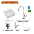Kit Cuba Q355 C/torneira 1198 Metal + Válvula Click 1 1/2'' (