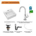 Kit Cuba Q355 C/torneira 1198 Metal + Válvula Click 1 1/2'' (