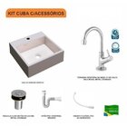 Kit Cuba Q355 Com Torneira 1198 Metal E Válvula Click 1 Poleg