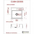 Kit Cuba Q355 Com Válvula Click 1 1/2'' + Sifão Pvc E Flexíve