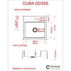 Kit Cuba Q355 Torneira 1198 Metal Válvula 1 Polegada Compace