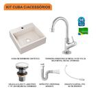 Kit Cuba Q395 C/torneira 1198 Metal + Válvula Click 1 1/2'' (