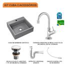Kit Cuba Q395 C/torneira 1198 Metal + Válvula Click 1 1/2'' (