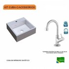Kit Cuba Q395 Com Torneira 1198 Metal 1/4 Volta Compace Branca