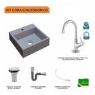 Kit Cuba Q395 Com Torneira 1198 Metal E Válvula 1 Pol. Sifão