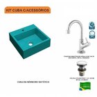 Kit Cuba Q395 Com Torneira 1198 Metal E Válvula Click 1 1/2"
