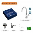 Kit Cuba Q395 Com Torneira 1198 Metal E Válvula Click 1"b Pol