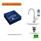 Kit Cuba Q395 Com Torneira 1198 Metal E Válvula Click 1"g Pol