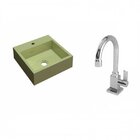 Kit Cuba Q395 Com Torneira Luxo 1195 Metal 1/4 Volta Compace