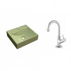 Kit Cuba Q39 Com Torneira 1198 Metal 1/4 Volta Verde Acqua