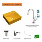 Kit Cuba Q39 Com Torneira 1198 Metal E Válvula 1" + Sifão Cro