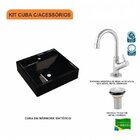 Kit Cuba Q39 Com Torneira 1198 Metal E Válvula 1 Pol. Preto
