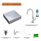Kit Cuba Q39 Com Torneira 1198 Metal E Válvula Click 1"g Sifã