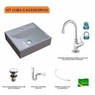 Kit Cuba Q39 Com Torneira 1198 Metal E Válvula Click 1"g Sifã