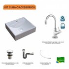 Kit Cuba Q39 Com Torneira 1198 Metal E Válvula Click 1"g Sifã