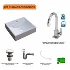 Kit Cuba Q39 Com Torneira Luxo 1195 Metal Válvula Click 1"b P