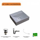 Kit Cuba Q39 Com Válvula Click, Sifão Cromado E Flexível Comp