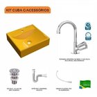 Kit Cuba Q39 Torneira C50 E Válvula 1 Polegada Abs Sifão Pvc