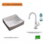 Kit Cuba Q440 Com Torneira 1198 Metal 1/4 Volta Compace Bege