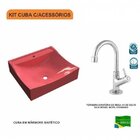 Kit Cuba Q440 Com Torneira 1198 Metal 1/4 Volta Compace Rosa