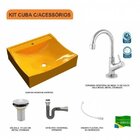 Kit Cuba Q440 Com Torneira 1198 Metal E Válvula 1 Pol. Sifão