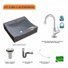 Kit Cuba Q440 Com Torneira 1198 Metal E Válvula 1 Pol. Sifão