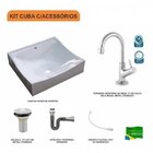 Kit Cuba Q440 Com Torneira 1198 Metal E Válvula 1 Pol. Sifão