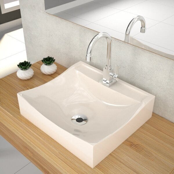 Kit Cuba Q440 Com Torneira Luxo 1195 Metal 1/4 Volta Compace