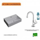 Kit Cuba Q45 Com Torneira 1198 Metal 1/4 Volta Compace Cinza