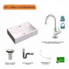 Kit Cuba Q45 Com Torneira 1198 Metal E Válvula 1 Pol. Sifão C