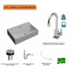 Kit Cuba Q45 Com Torneira Luxo 1195 Metal E Válvula Click 1"b