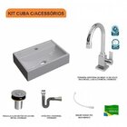 Kit Cuba Q45 Com Torneira Luxo 1195 Metal E Válvula Click 1"b
