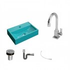 Kit Cuba Q45 Com Torneira Luxo 1195 Metal E Válvula Click 1"b