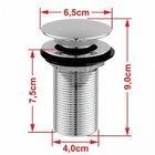 Kit Cuba Q45 Com Válvula Click 1.1/2" E Sifão Cromado E Flexí