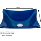 Kit Cuba Quadrada Azul + Torneira Absolute Cromada + Válvula