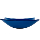 Kit Cuba Quadrada Azul + Torneira Cascata + Válvula