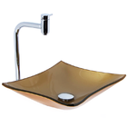 Kit Cuba Quadrada Dourado + Torneira Link + Válvula