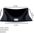 Kit Cuba Quadrada Preto + Torneira Absolute Cromada + Válvula