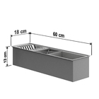 Kit Cuba Quebec 60cm Aço Inox 304 + Calha Organizadora Aço In