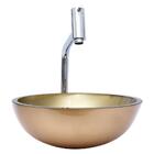 Kit Cuba Redonda 30cm Dourada Torneira Link Válvula Click