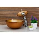 Kit Cuba Redonda 35 Cm Torneira Cascata Válvula Click Bronze