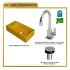 Kit Cuba Rl545 Roma Com Torneira Luxo E Válvula Botão Amarelo