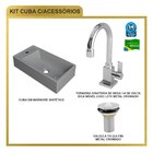 Kit Cuba Rl545 Roma Com Torneira Luxo E Válvula Metal Cinza