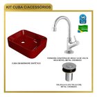Kit Cuba Ro36 Cross Com Torneira 1198 E Válvula Botão Vermelho