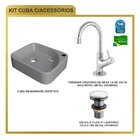 Kit Cuba Ro36 Cross Com Torneira 1198 E Válvula Click Cinza