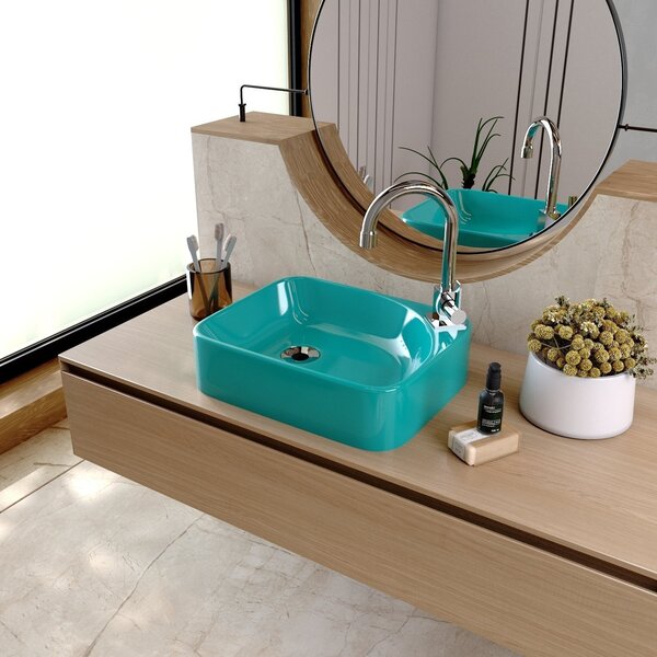 Kit Cuba Ro36 Cross Com Torneira Luxo Azul Turquesa