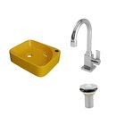 Kit Cuba Ro36 Cross Com Torneira Luxo E Válvula Metal Amarelo